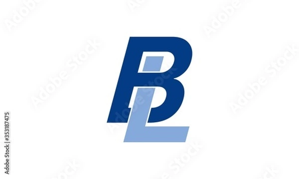 Obraz b, l, bl, bl logo design, blue, icon