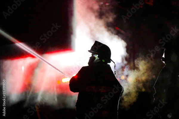 Fototapeta fireman in action