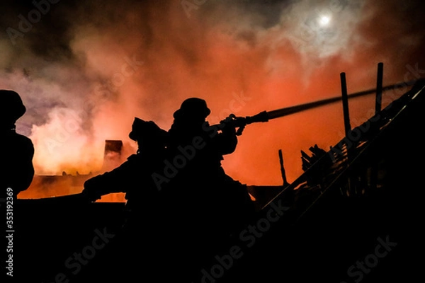 Obraz firefighters in fire