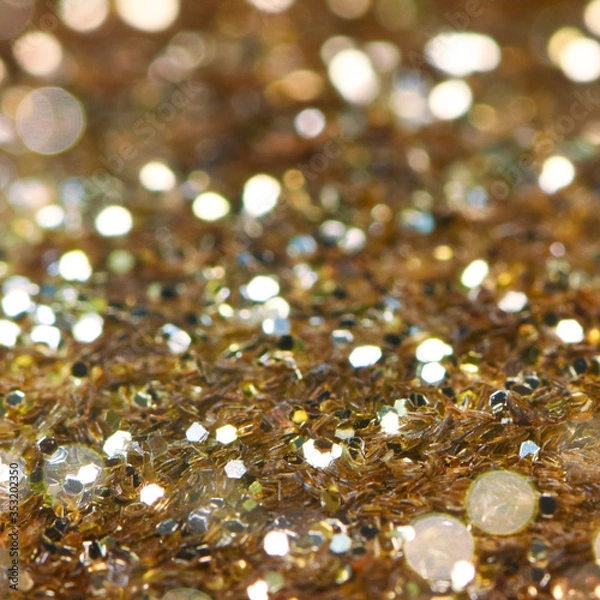 Fototapeta Christmas light background.  Holiday glowing backdrop. Defocused Background With Blinking Stars. Blurred Bokeh.