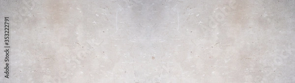 Fototapeta White gray spotted rusty concrete stone cement wall banner background panorama long
