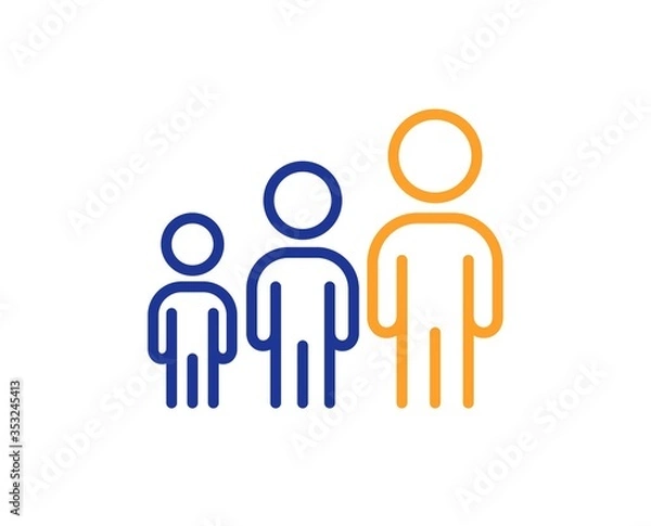 Fototapeta Business hierarchy line icon. Teamwork meeting sign. Group people symbol. Colorful thin line outline concept. Linear style business hierarchy icon. Editable stroke. Vector