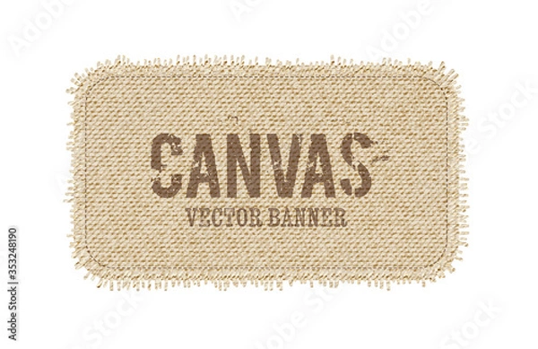 Fototapeta Vector fabric canvas badge, sticker, appliqué