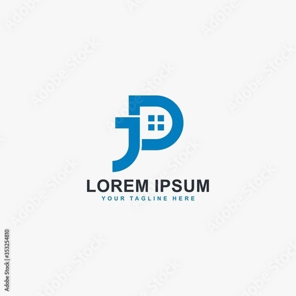 Fototapeta Letter JD logo design vector.