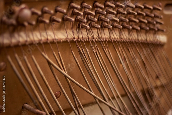 Obraz Old piano skeleton and strings