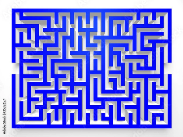 Fototapeta Labyrinth Maze. 3D Top view.