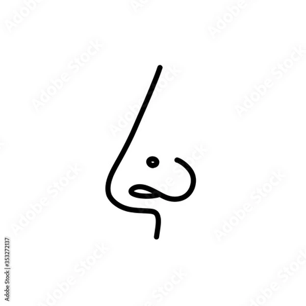 Fototapeta nose piercing doodle icon, vector illustration