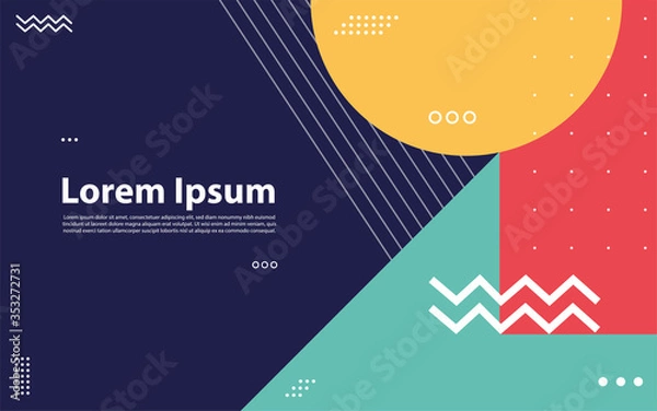 Obraz Covers templates set with memphis and hipster style graphic geometric elements.