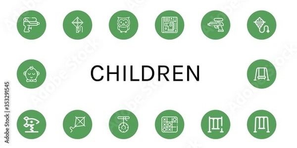 Fototapeta children icon set