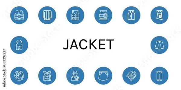 Fototapeta jacket icon set