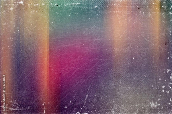 Obraz Vintage stary streszczenie niewyraźne tło retro bokeh niewyraźne zdjęcie z zadrapaniami, wadami i wyciekami światła
