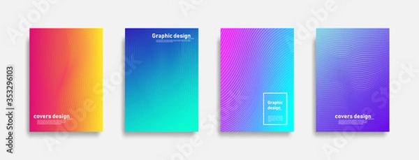 Fototapeta Minimal covers design. Colorful curve gradients. Cool modern background design. Future geometric patterns. Eps10 vector.