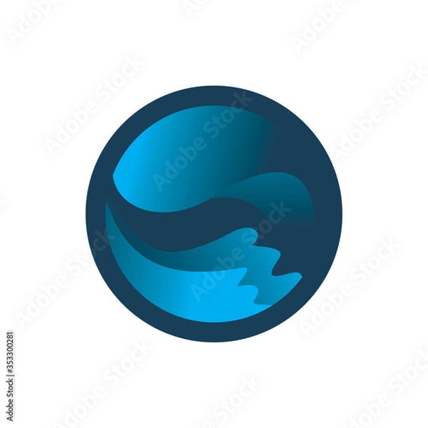 Obraz blue circle balance ocean wave logo design
