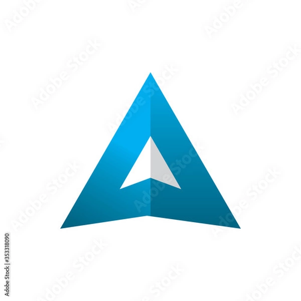 Obraz blue triangle arrow aero corner logo design