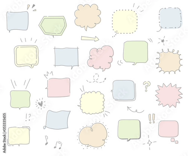Fototapeta シンプルでおしゃれな手書きの吹き出し／イラスト／ふきだし