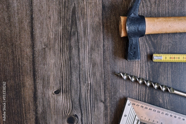 Obraz Manual carpentry tools with copy space