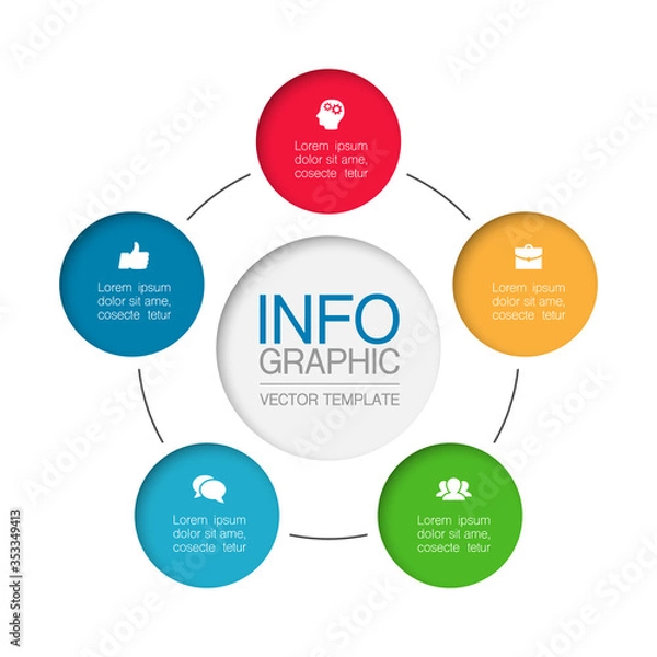 Obraz Vector iInfographic template for business, presentations, web design, 5 options.