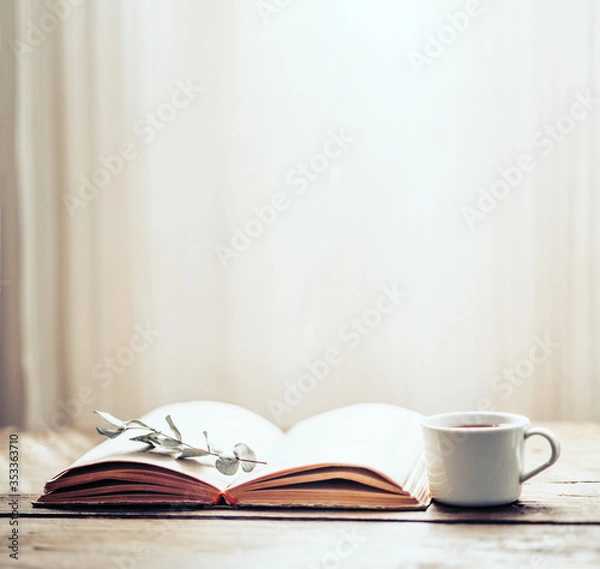 Obraz Opened book with a branch