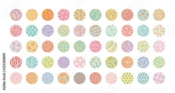 Fototapeta bundle of organic patterns set