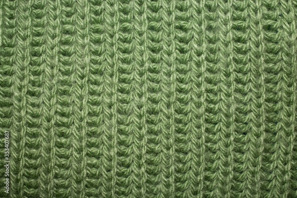 Fototapeta Green woolen texture as background