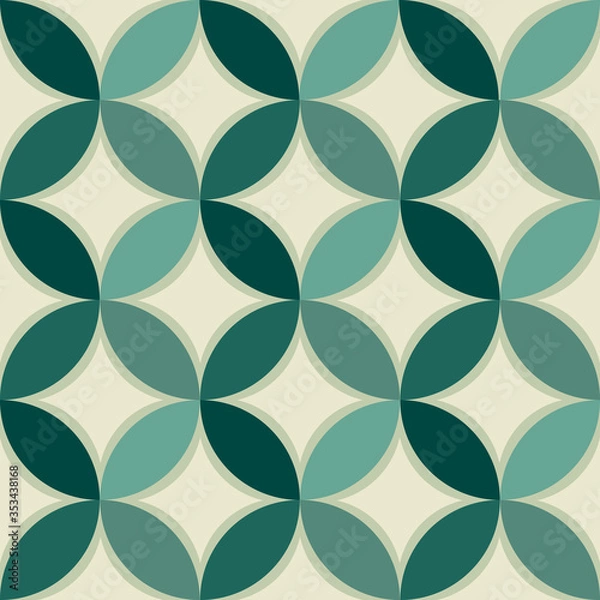 Obraz Seamless vector colorfull pattern of leaves and rhombusesseamless pattern of leaves and rhombuses. Stock illustration for web and print, background, wallpaper, textile, scrapbooking and wrapping paper