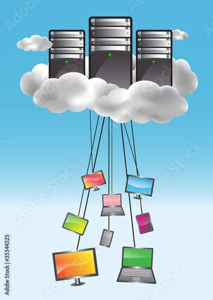 Fototapeta Cloud computing concept