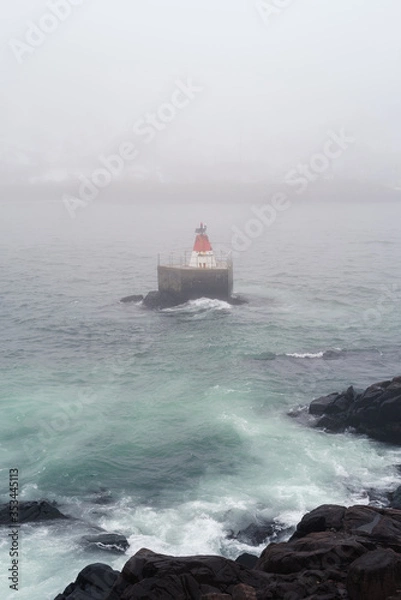 Obraz Buoy in the St. John's harbour, covered in fog
