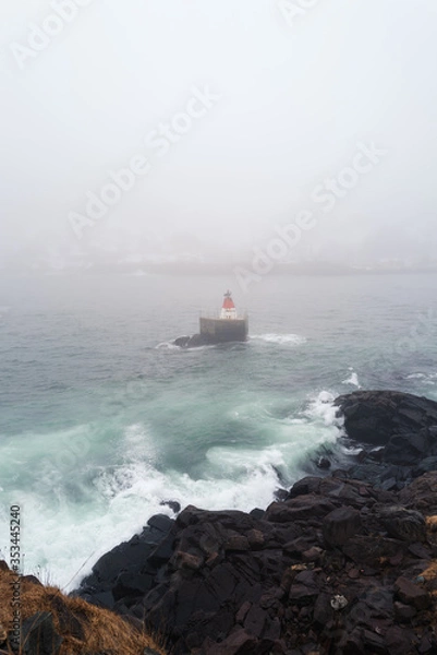 Obraz Buoy in the St. John's harbour, covered in fog