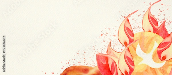 Obraz Pentecost. Christian banner, watercolor