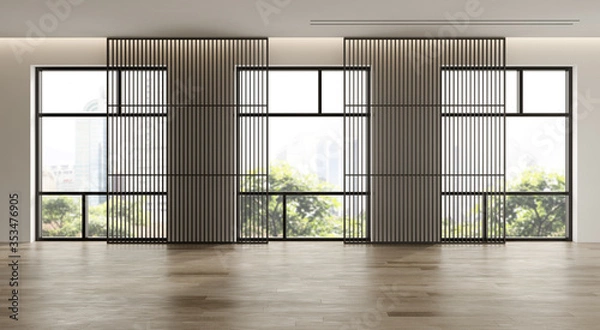 Fototapeta Interior of empty modern living room 3D rendering