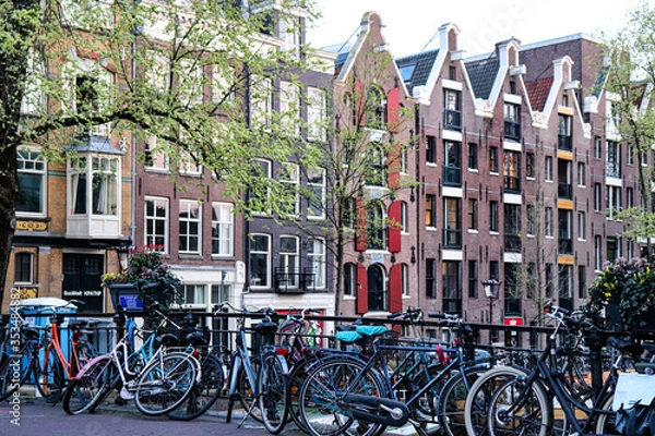 Obraz bikes in amsterdam