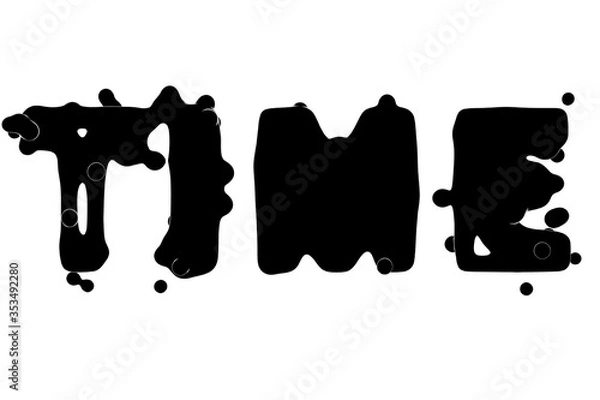 Obraz 3D rendering black time word illustration