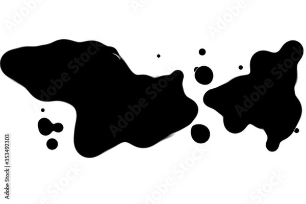 Obraz 3D rendering black ink splash  illustration