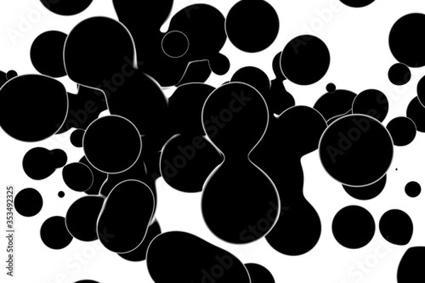 Obraz 3D rendering black ink splash illustration