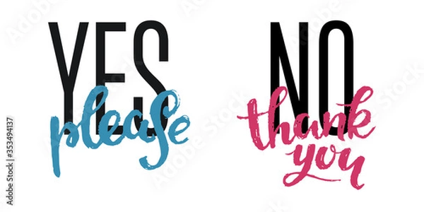 Obraz hand drawn vector illustration No thank you lettering.