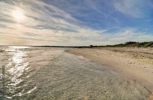 Obraz PALMA DE MALLORCA, SPAIN - MAY 3 2020 : Beach of Ses Covetes  at  - Mallorca during Corona Lock down  on May 3, 2020 in Palma de Mallorca, .