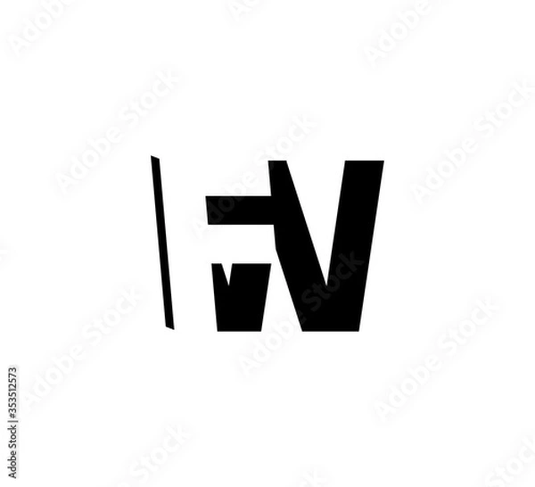 Fototapeta Initial letters Logo black positive/negative space FW