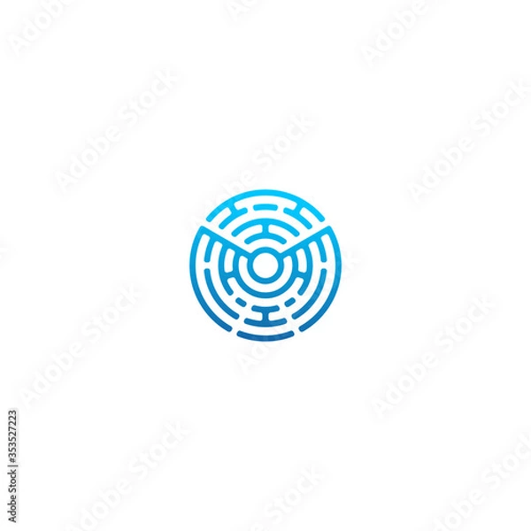 Fototapeta Vector letter M maze connect concept logo design template illustration eps 10