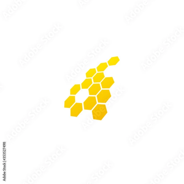 Fototapeta Vector hive bee icon concept logo design template illustration eps 10