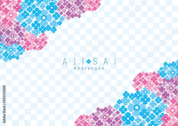 Obraz アジサイ　背景イラスト　hydrangea background 02