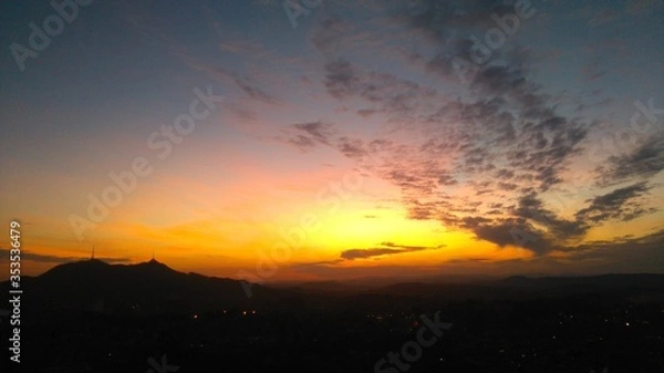 Obraz sunset in the mountains