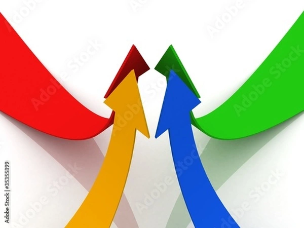 Fototapeta Colored arrows growing up