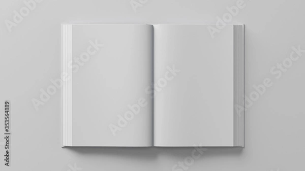 Fototapeta Blank book template for presentation. 3D rendering.