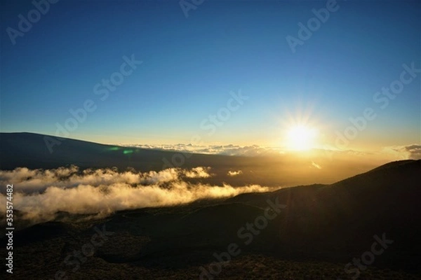 Obraz Sunset at volcano Mauna Kea, Big Island, Hawaii, USA.