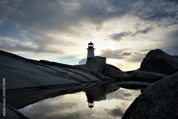 Obraz Lighthouse at Lighthouse Route, Nova Scotia, Canada