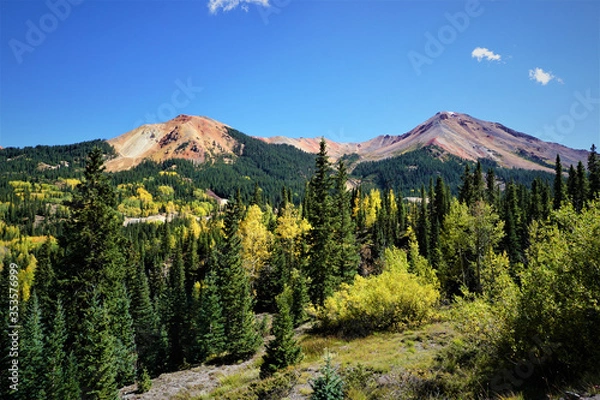Obraz Reddish mountains in San Juan National Forest, Colorado