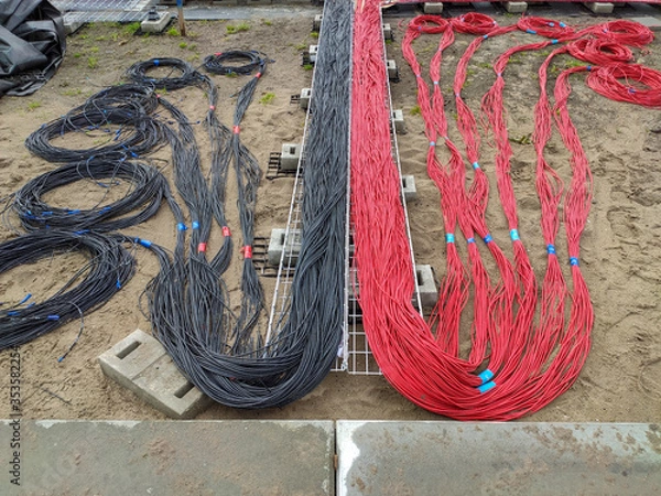 Fototapeta Solar panel mounting structure installation