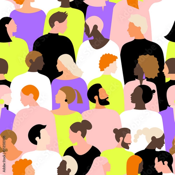 Obraz Different people pattern illustration