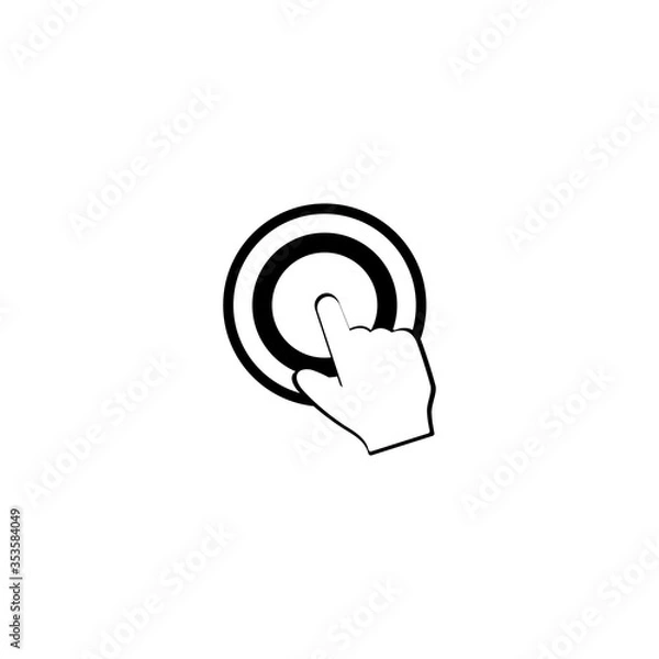 Fototapeta botton hand start icon
