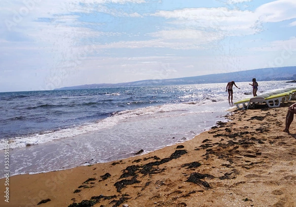 Obraz Пейзаж имитация акварели Эллинги в Феодосии 